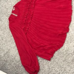 Flowy red blouse. Worn once. Size small (oversized)